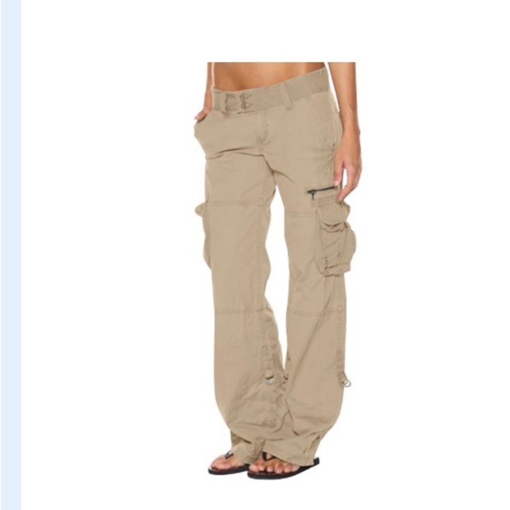 Beige Cargo Pants for Women - Utility Wide-Leg